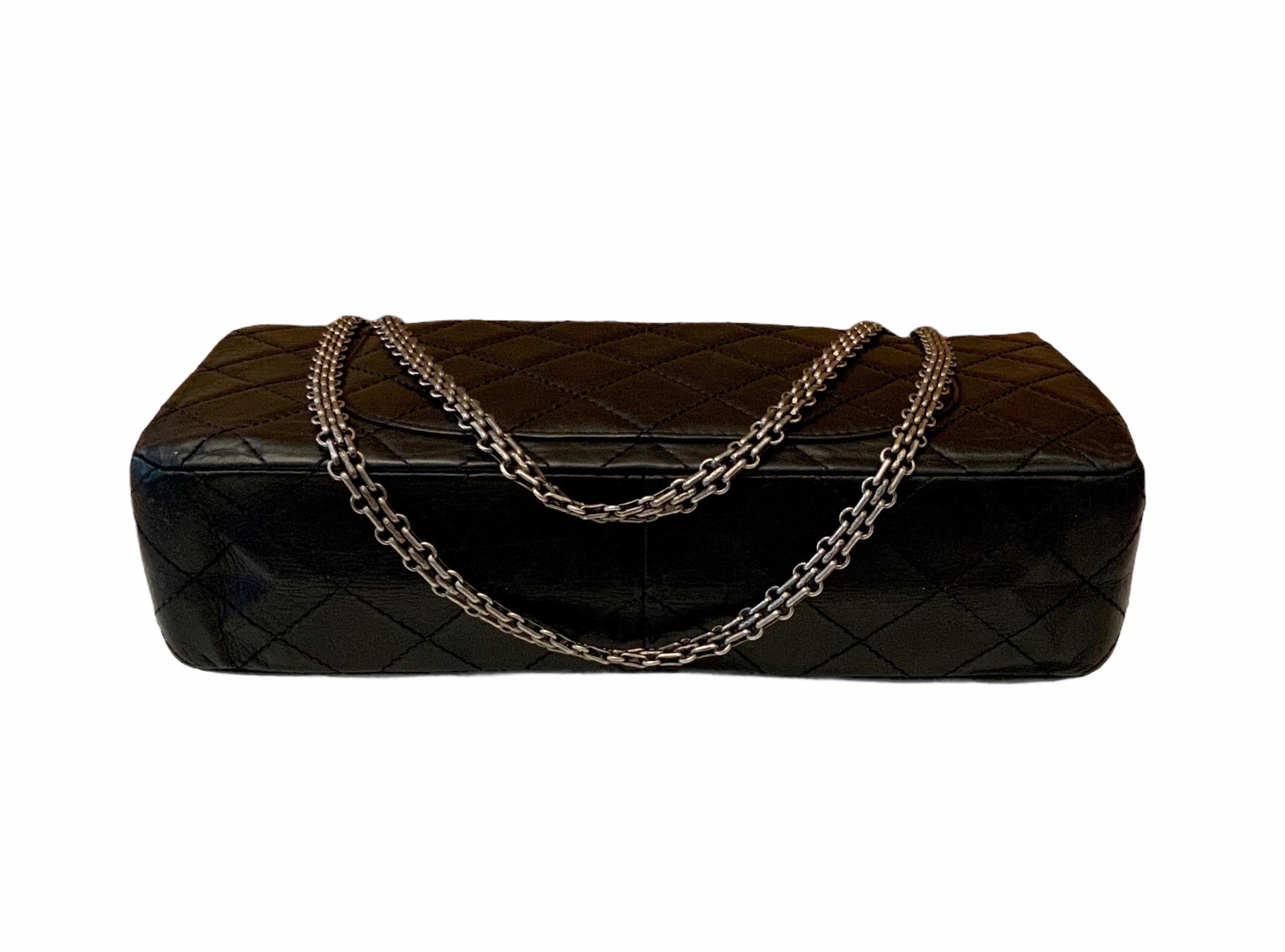 Chanel 2.55 Reissue Black Leather 227 Bag 4