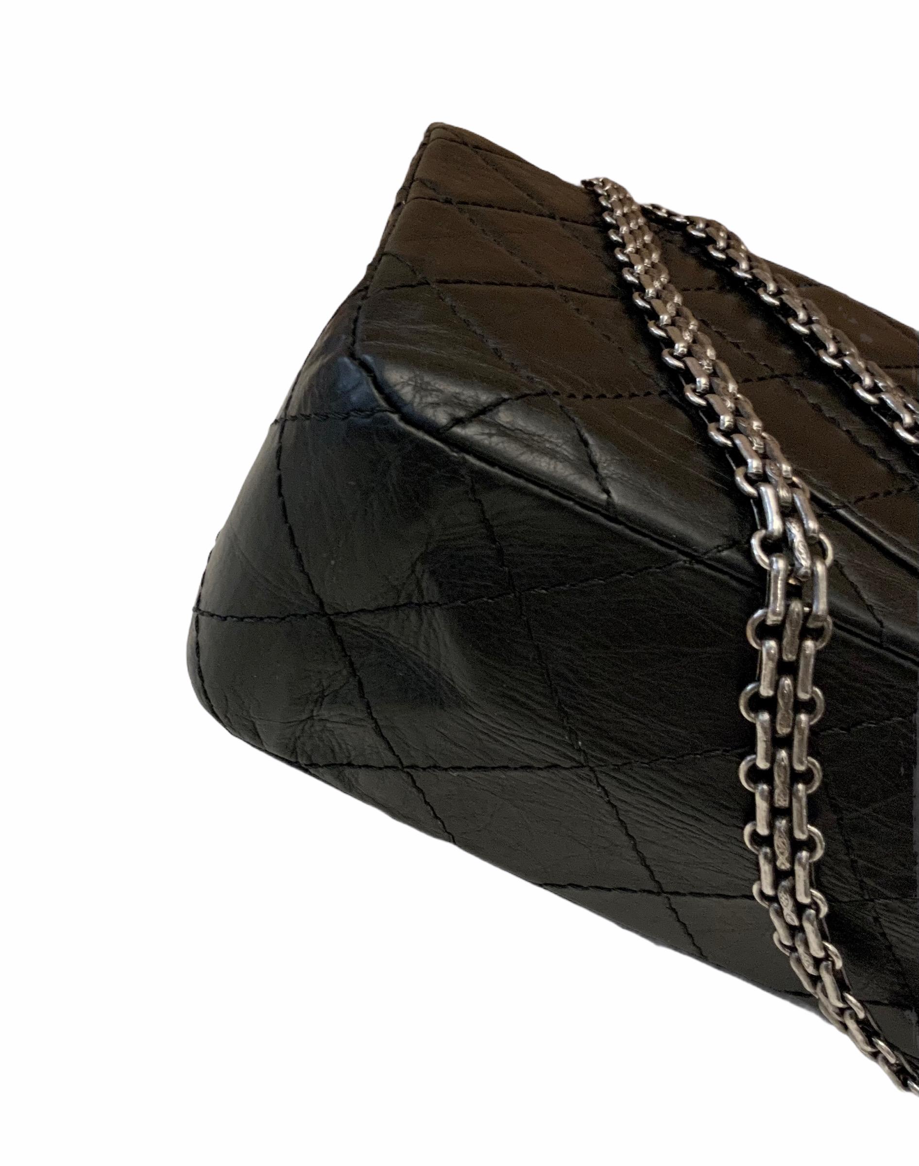 Chanel 2.55 Reissue Black Leather 227 Bag 5