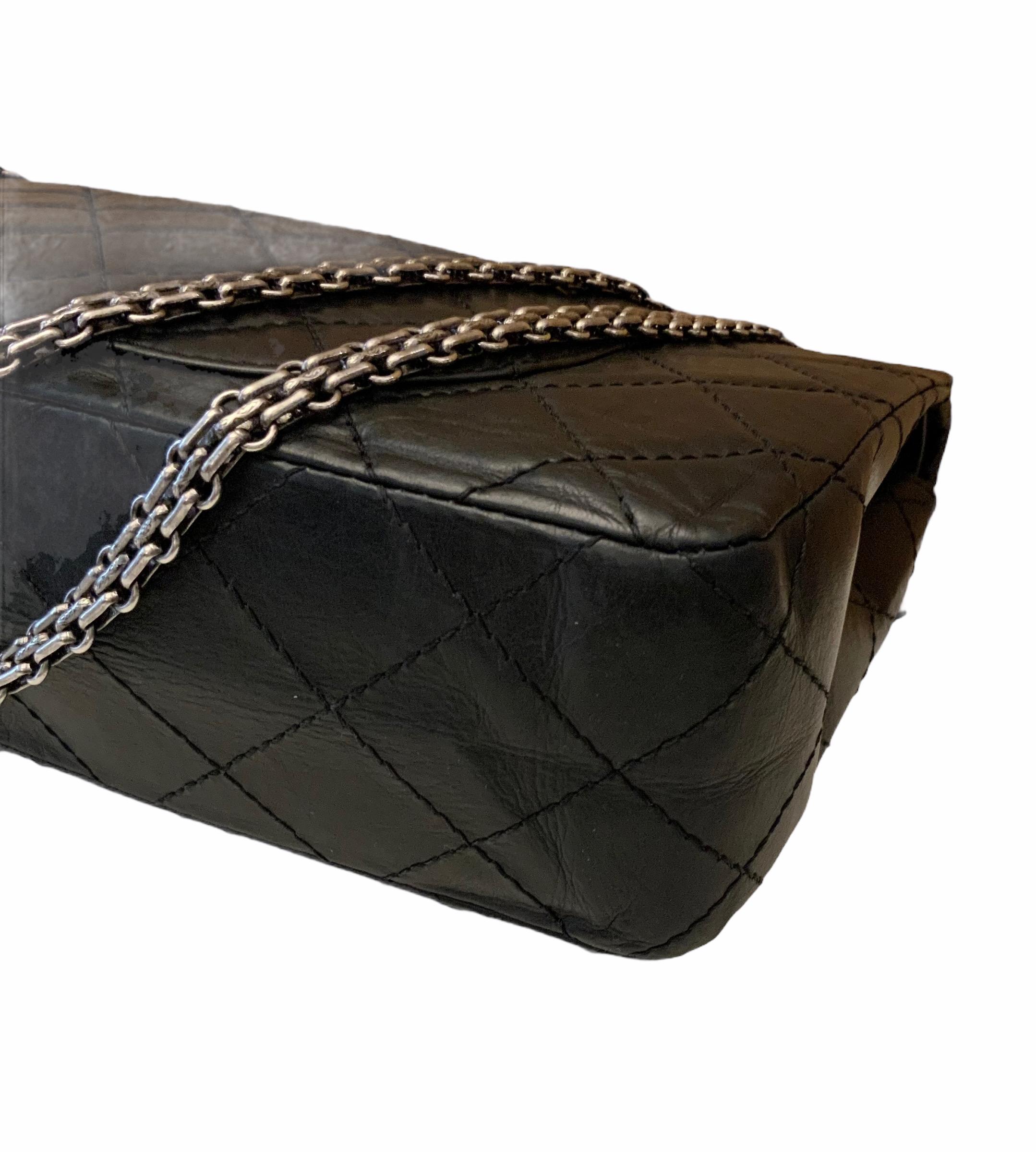 Chanel 2.55 Reissue Black Leather 227 Bag 6
