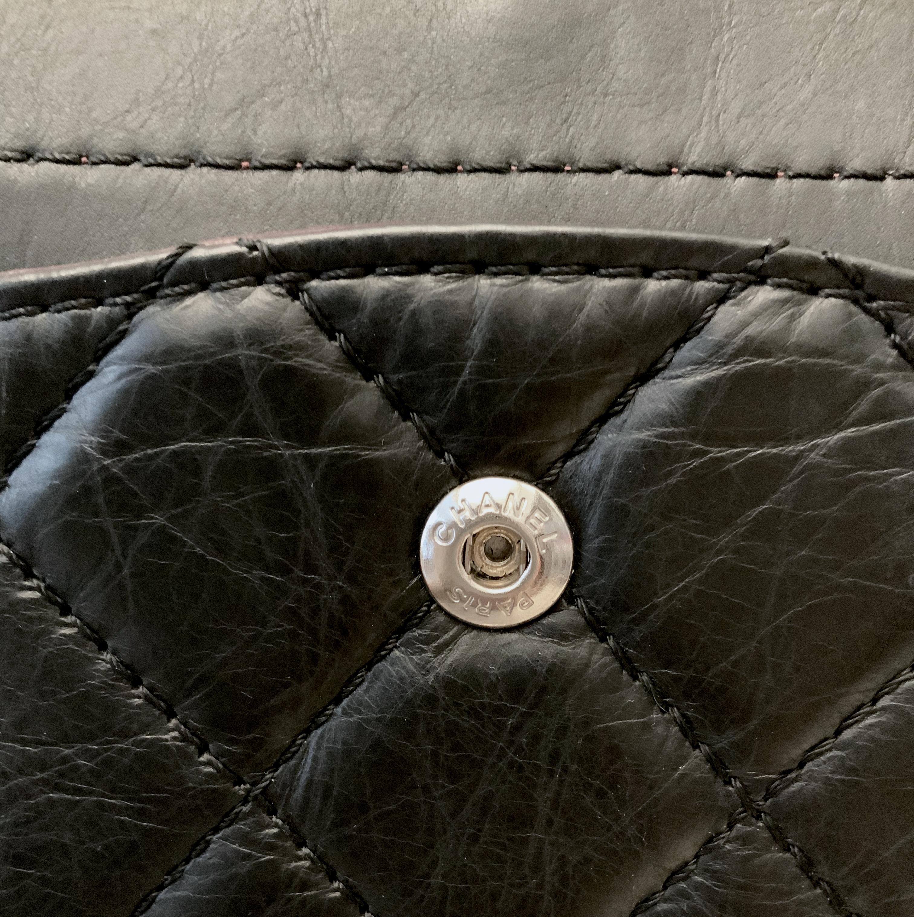 Chanel 2.55 Reissue Black Leather 227 Bag 8
