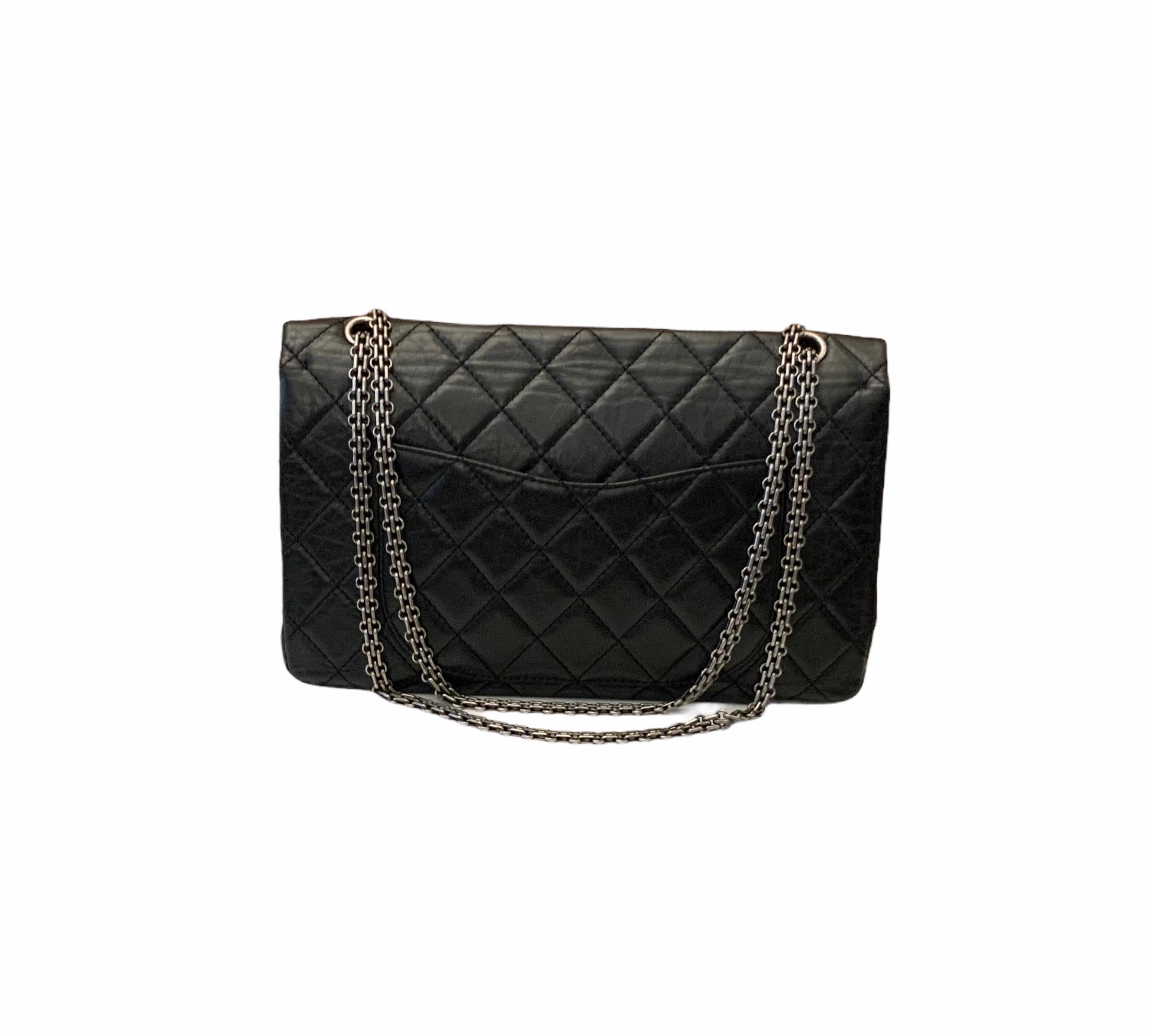 Chanel 2.55 Reissue Black Leather 227 Bag 3