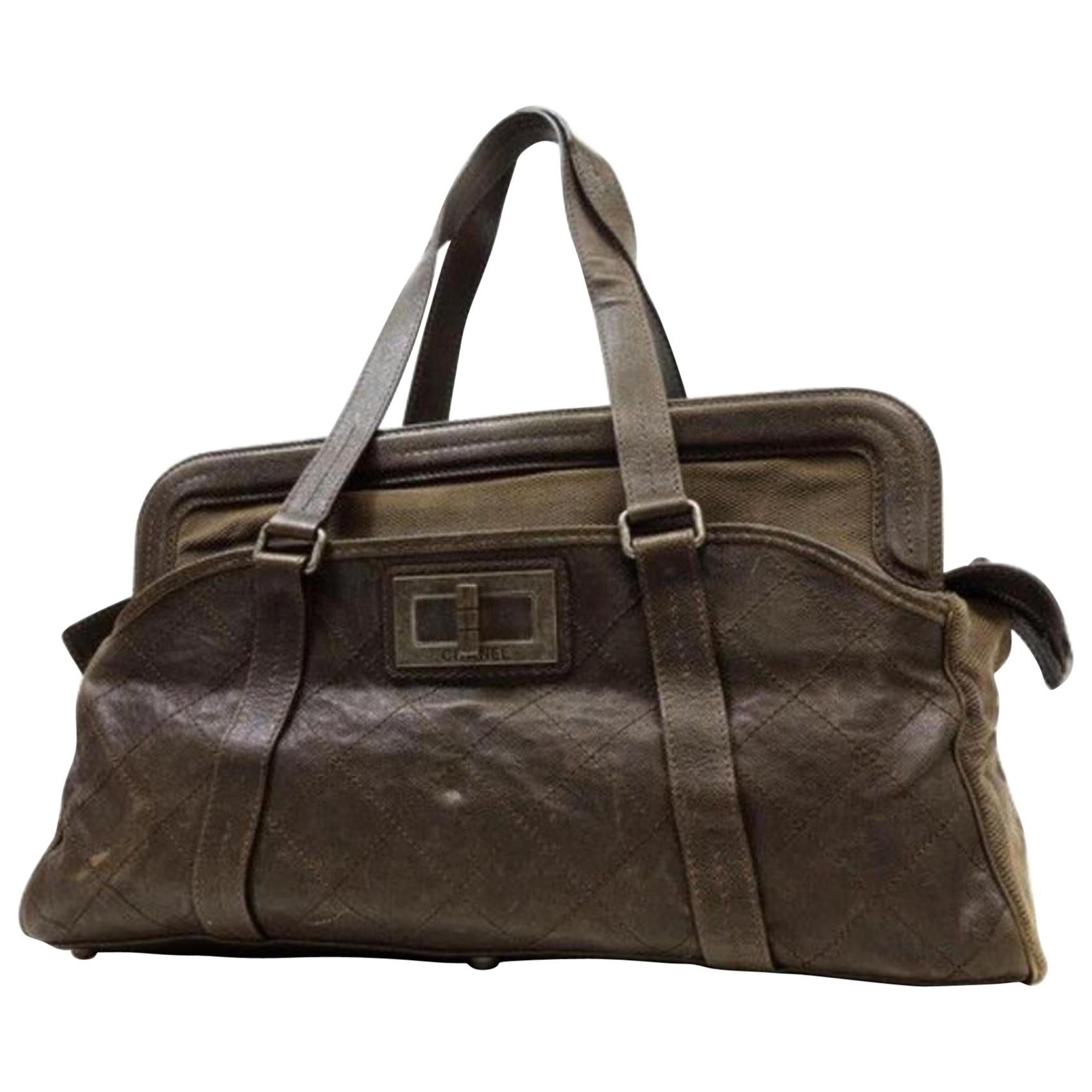 Chanel 2.55 Reissue Caviar Duffle 225064 Brown Leather Weekend/Travel Bag For Sale