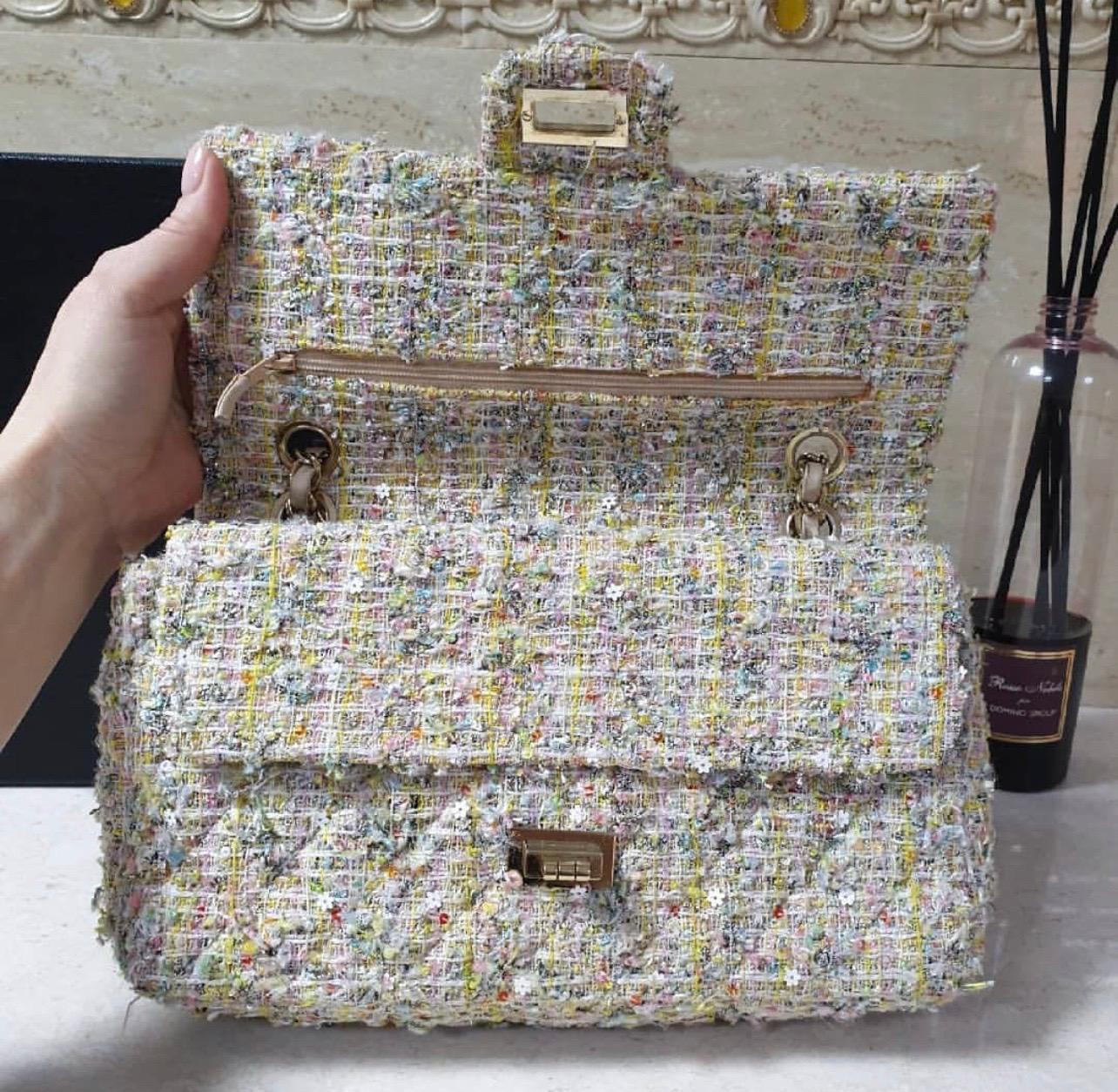 Chanel 2.55 Reissue Classic Flap Limited Garden Party 225 Double Tweed Tasche 2