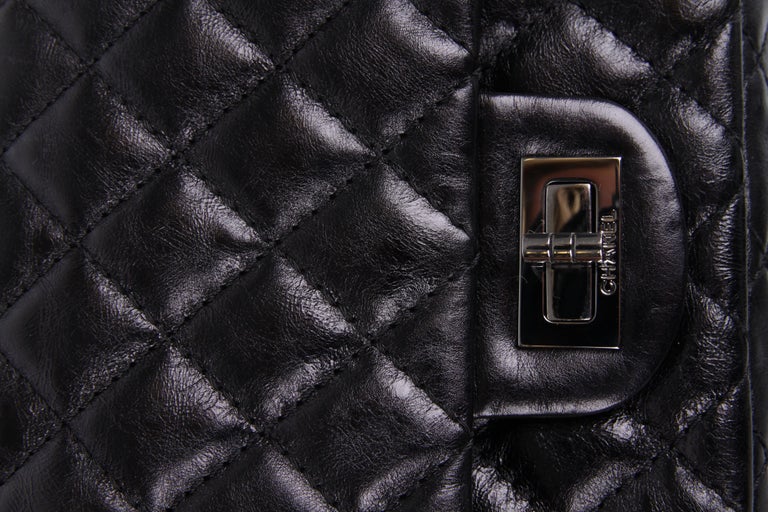 Chanel 2.55 Reissue Double Flap Bag with Mini Pochette - black at 1stDibs
