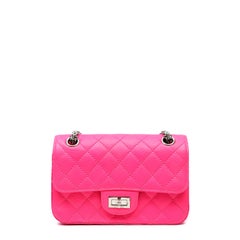 Chanel 2.55 Reissue Pink Fluorescent Mini Flap Goatkin with Mademoiselle Chain