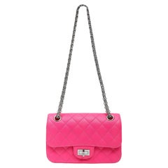 Chanel 2.55 Reissue Pink Fluorescent Mini Flap Goatkin with Mademoiselle Chain