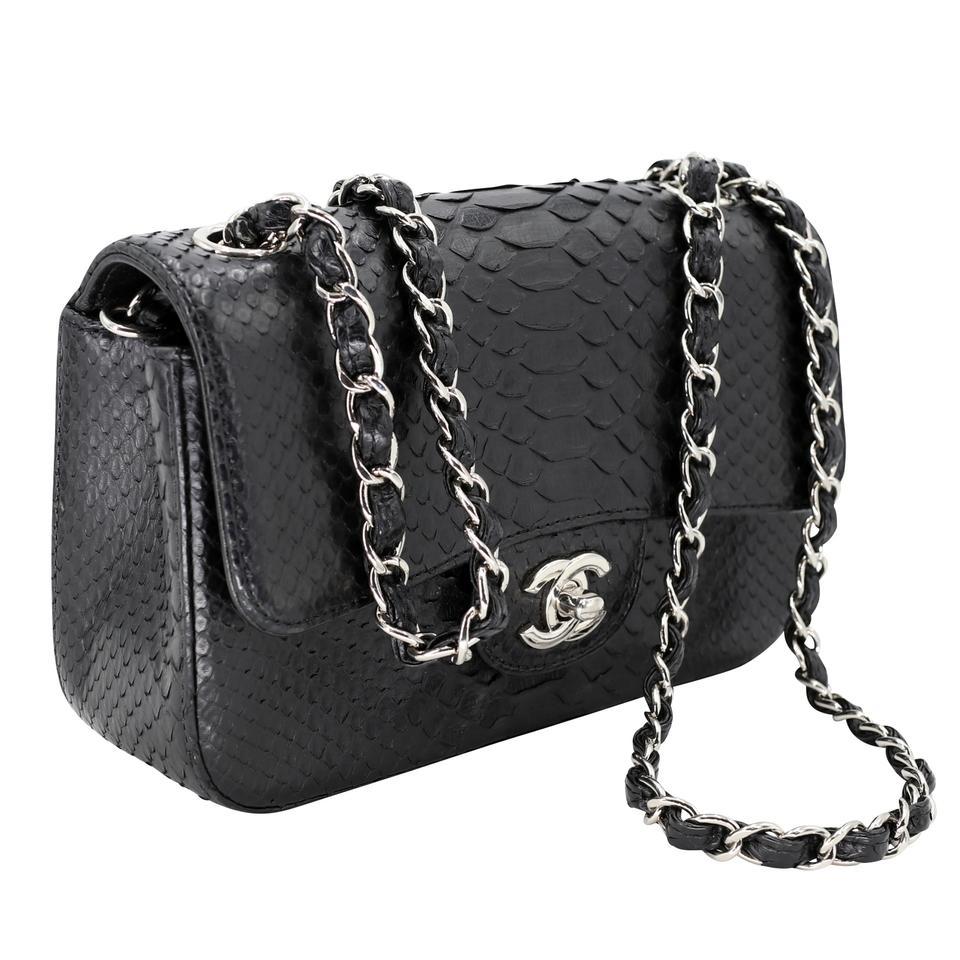 Black Chanel 2.55 Reissue Grail Mini Python Skin Leather Cross Body Bag CC-B0910P-0001 For Sale