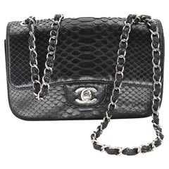 Replica Chanel Python Leather CF Classic Flap Bag Silvery 27