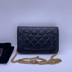Chanel 2.55 Reissue Lucky Charms WOC Black Aged Calfskin Deer Leaf