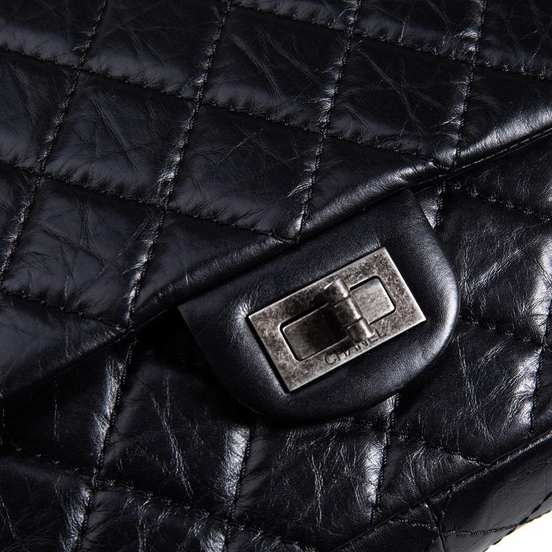 Chanel 2.55 Reissue Maxi Aged Calfskin Black Handbag 4