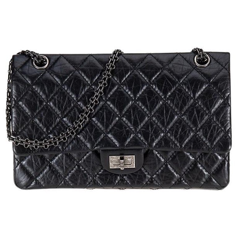 Chanel 2.55 Reissue Maxi Aged Calfskin Black Handbag