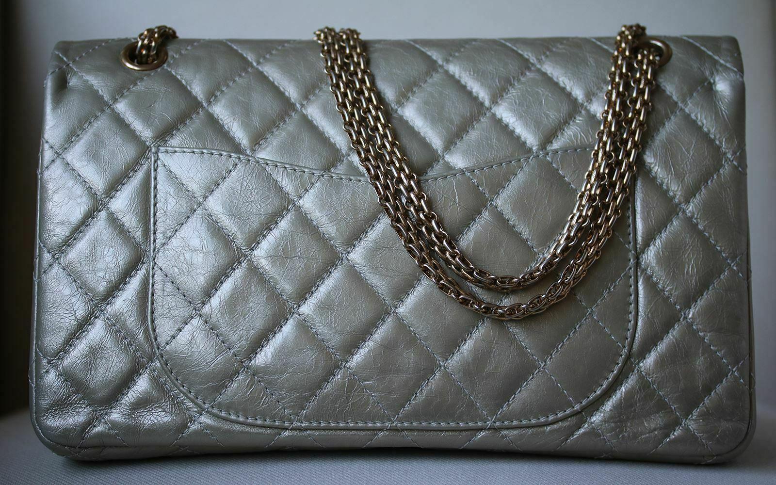 Gray Chanel 2.55 Reissue Metallic Calfskin Quilted Flap Bag