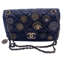 Chanel 2.55 Reissue Mini Flap Bag Pelle di vitello invecchiata Trapuntata Coin Charms Italia Nero