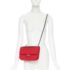 CHANEL 2.55 Reissue rare cotton diamond quilted turnlock small crossbody bag