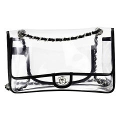 Chanel 2.55 Reissue Transparent Classic Flap Black Lamb Leather Vintage Flap Bag