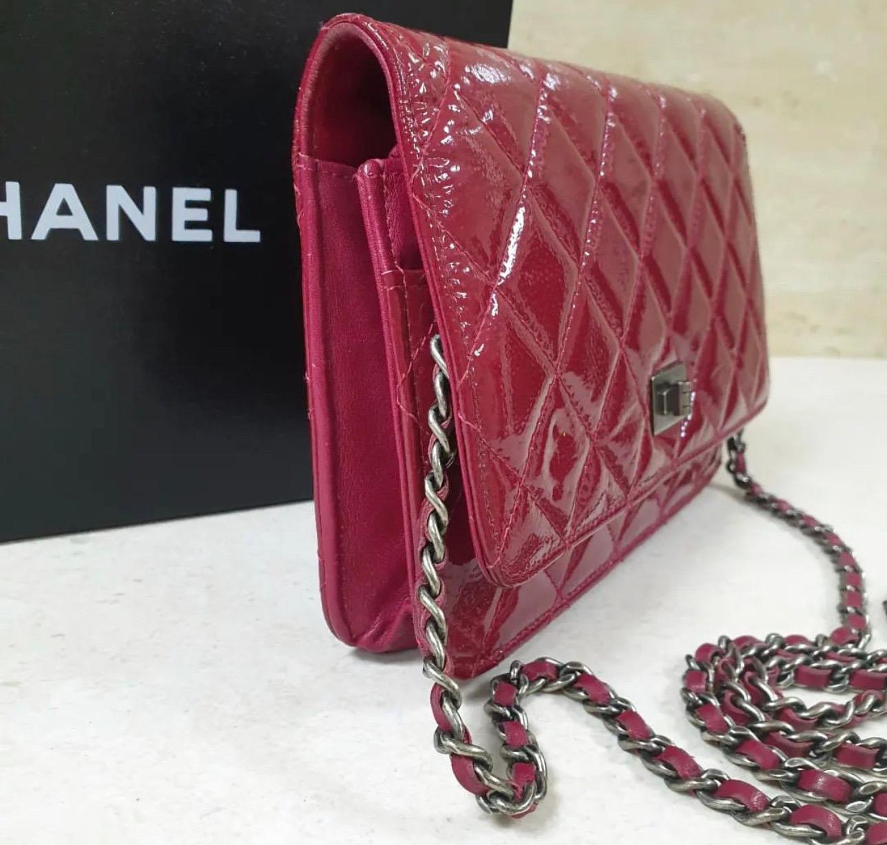 Women's Chanel 2.55 Reissue WOC Red Rouge Patent Leather Bag