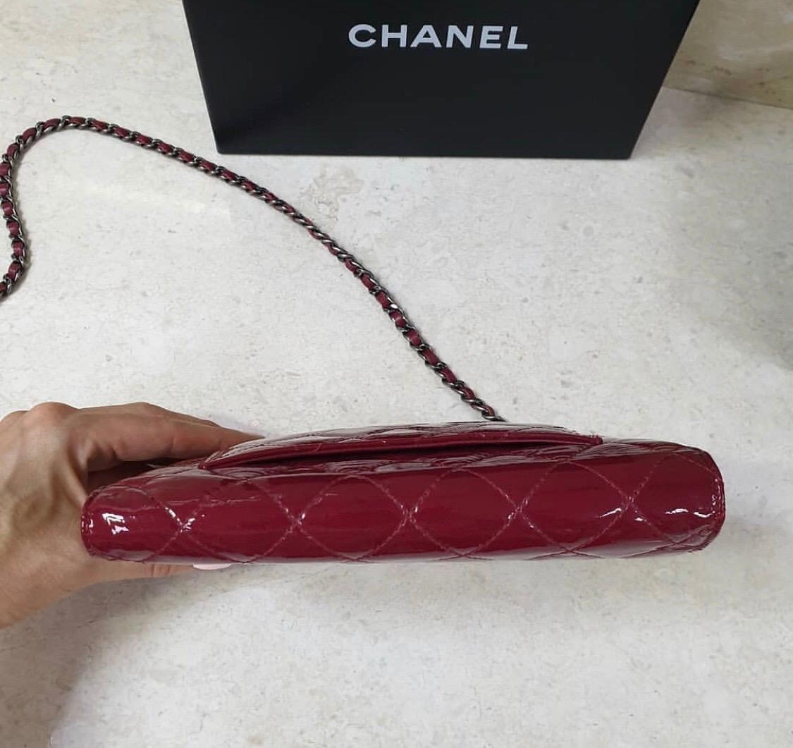 Brown Chanel 2.55 Reissue WOC Red Rouge Patent Leather Bag