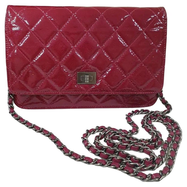 Chanel Red Quilted Patent Leather 2.55 For Sale at 1stDibs