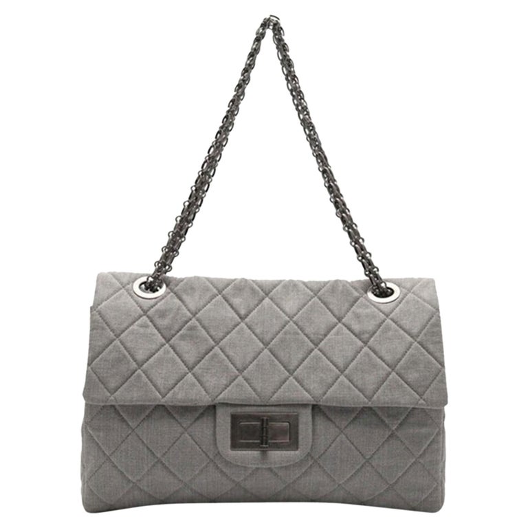 Chanel Grey Quilted Leather Medium Boy Flap Bag at 1stDibs