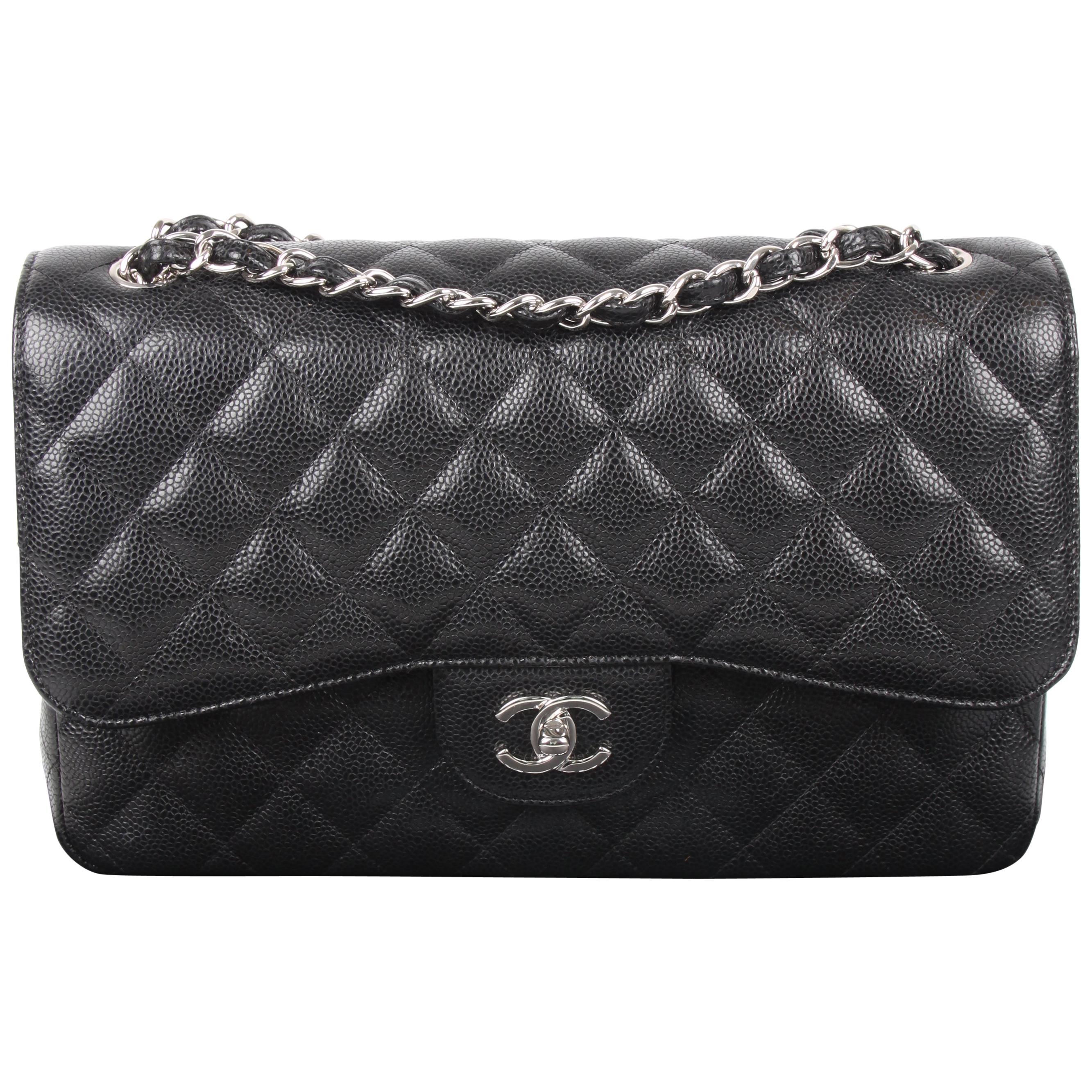   Chanel 2.55 Timeless 2018 black caviar leather/silver   