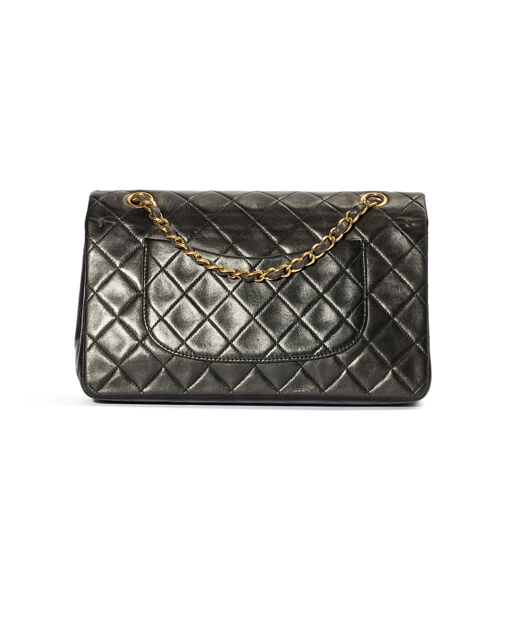 Chanel 2.55 Timeless Vintage Schwarz im Angebot 1