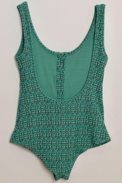 Chanel 25C  One Piece Swimsuit with Pocket and Button Detail New w/ Tags