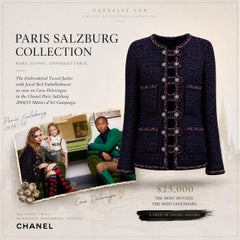 CHANEL Paris / SALZBURG Bestickte Tweedjacke 36 FR