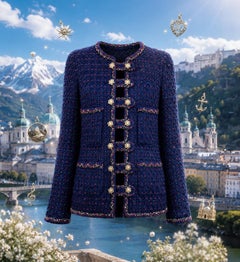 CHANEL 25K$ Legendäre Paris / SALZBURG Bestickte Tweed Jacke 36 FR