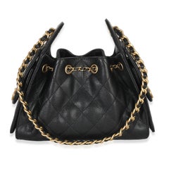 Chanel 26P Black Quilted Caviar Mini Chanel 25 Hobo