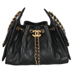 Chanel 26P Black Quilted Caviar Mini Chanel 25 Hobo