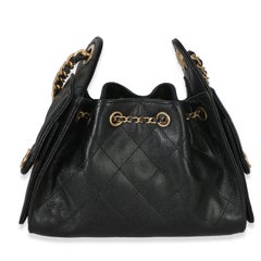 Chanel 26P Black Quilted Caviar Mini Chanel 25 Hobo Handbag