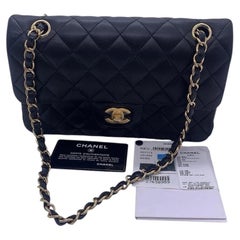 Chanel 27-Series Black Lambskin Classic Medium Double Flap Bag Gold Hardware