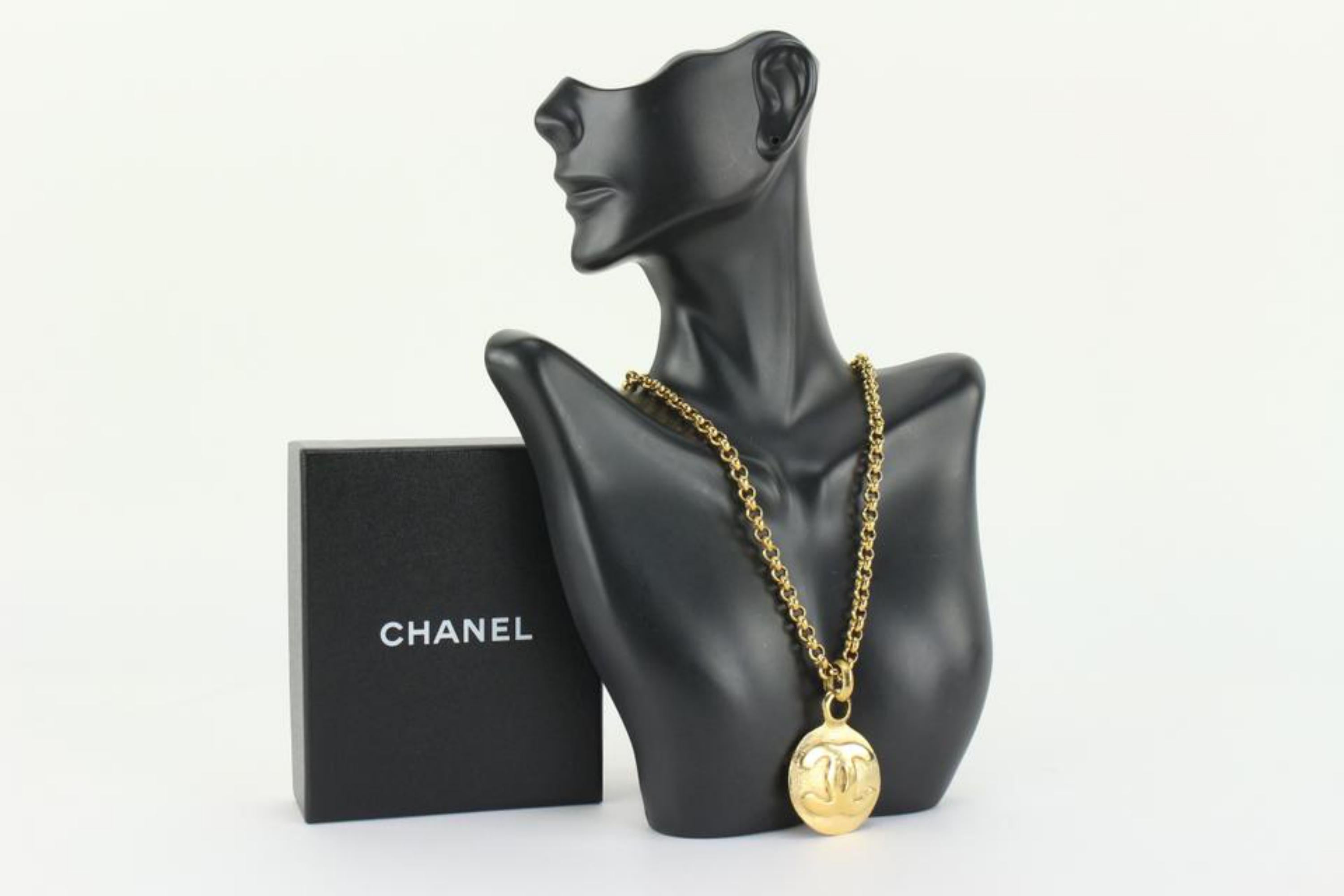 Chanel 29 24k Gold Plate CC Logo Chain Necklace 8CJ104 8