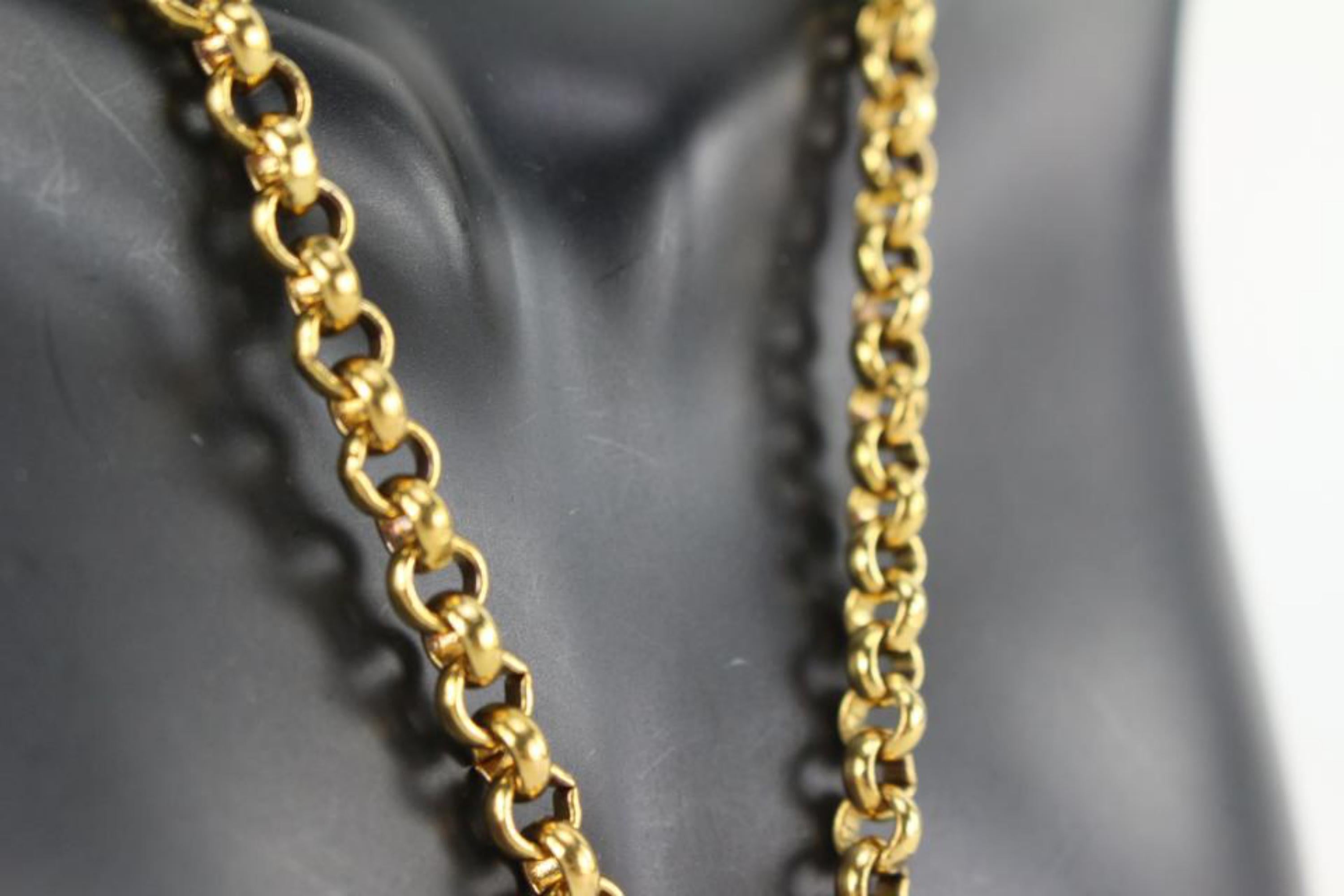 Women's Chanel 29 24k Gold Plate CC Logo Chain Necklace 8CJ104