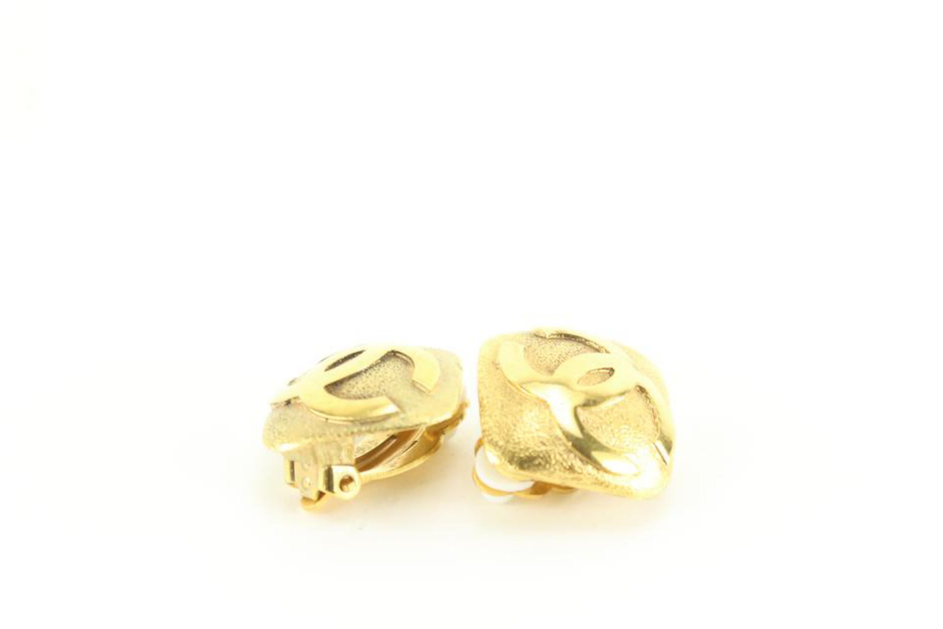 Chanel 29 Series Gold Plated CC Logo Square Diamond Shape Earrings 2cz616s 5