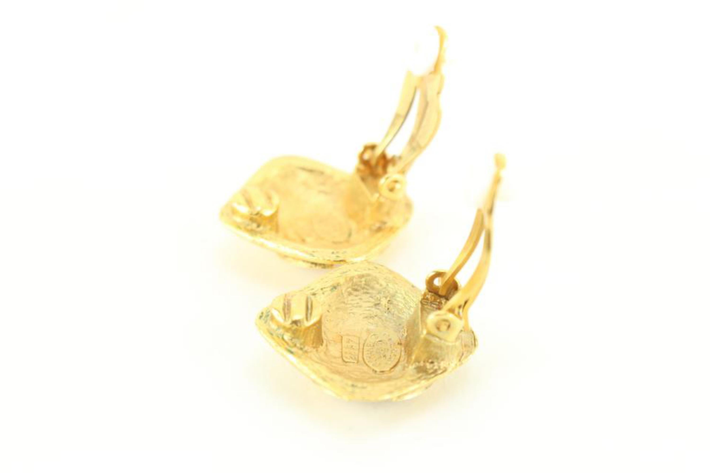 Chanel 29 Series Gold Plated CC Logo Square Diamond Shape Earrings 2cz616s 2