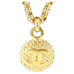 Chanel 29 Serie Vintage Crosshatch Raffia CC Logo Kette Halskette 5ck616s