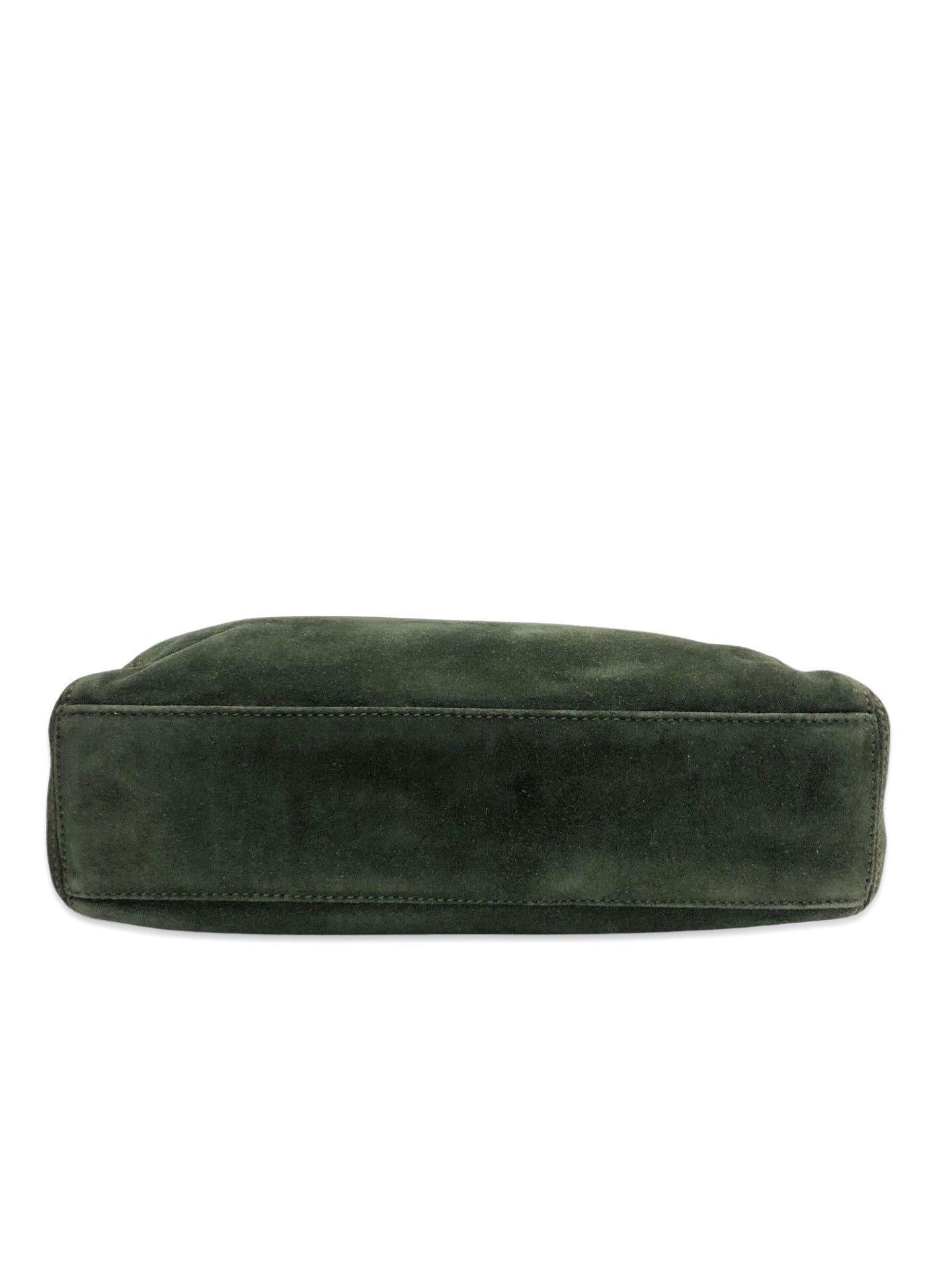 Chanel 29cm Green Suede Tortoiseshell Handle Handbag For Sale 1