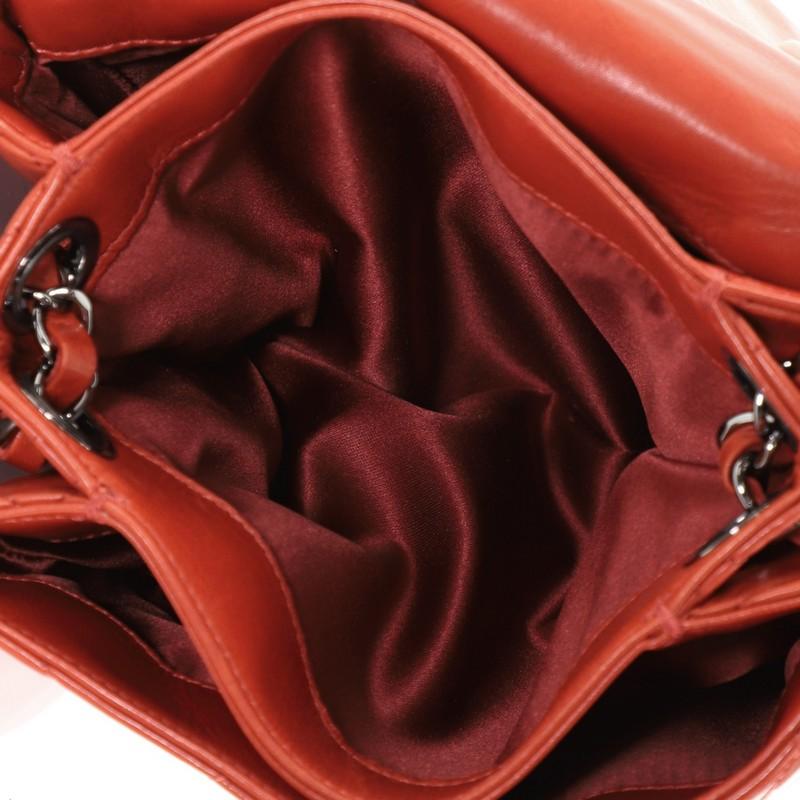 Red Chanel 3 Accordion Flap Bag Quilted Lambskin Mini