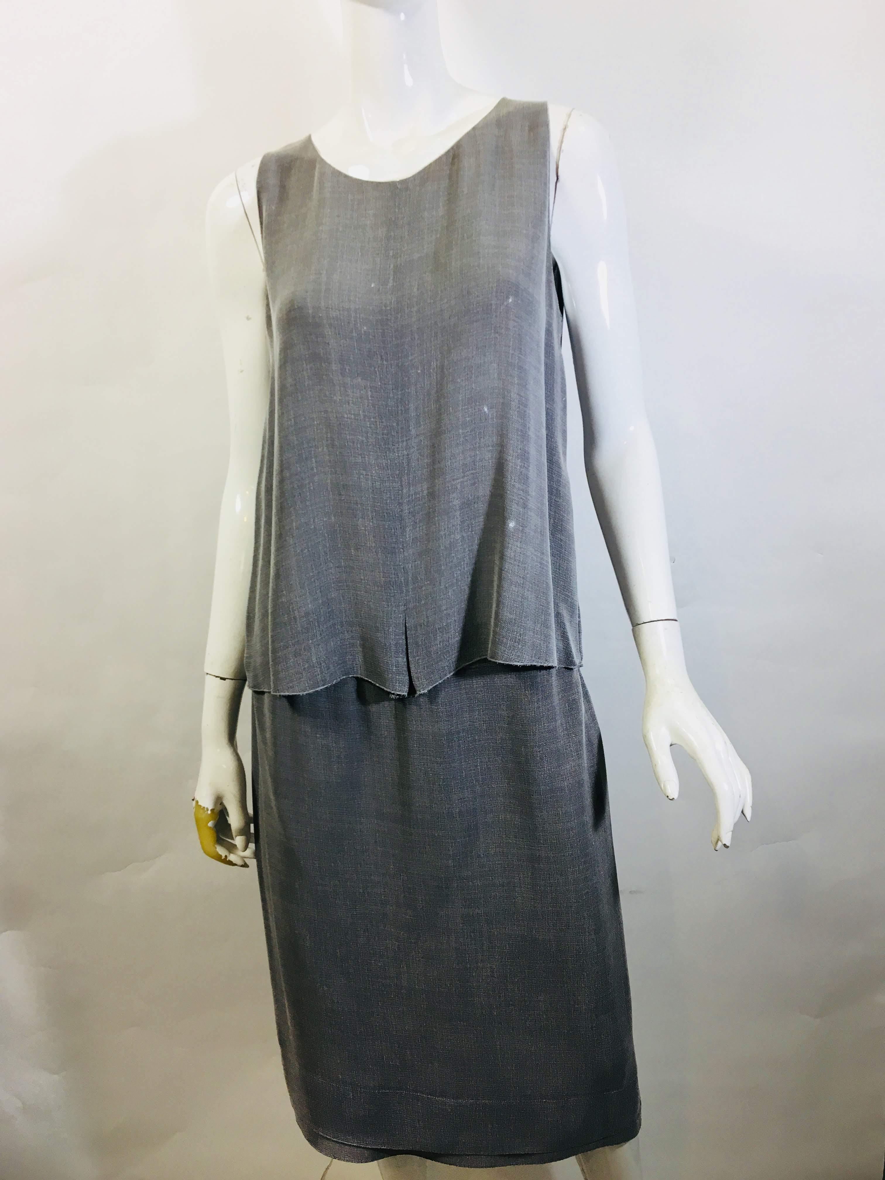 Gray Chanel 3 PC Skirt Set