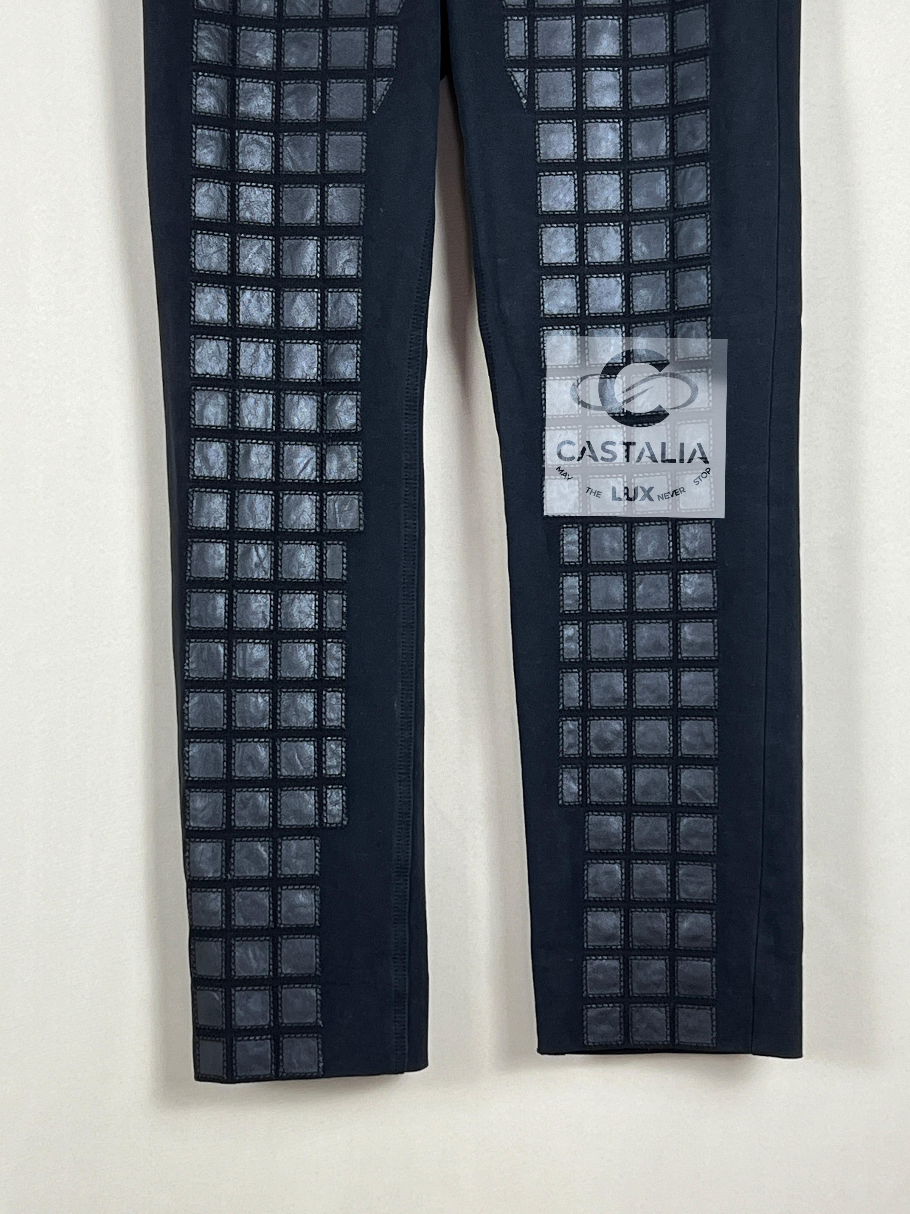 Chanel 3$ Runway Mosaic Leather Detail Trousers 44 FR 7