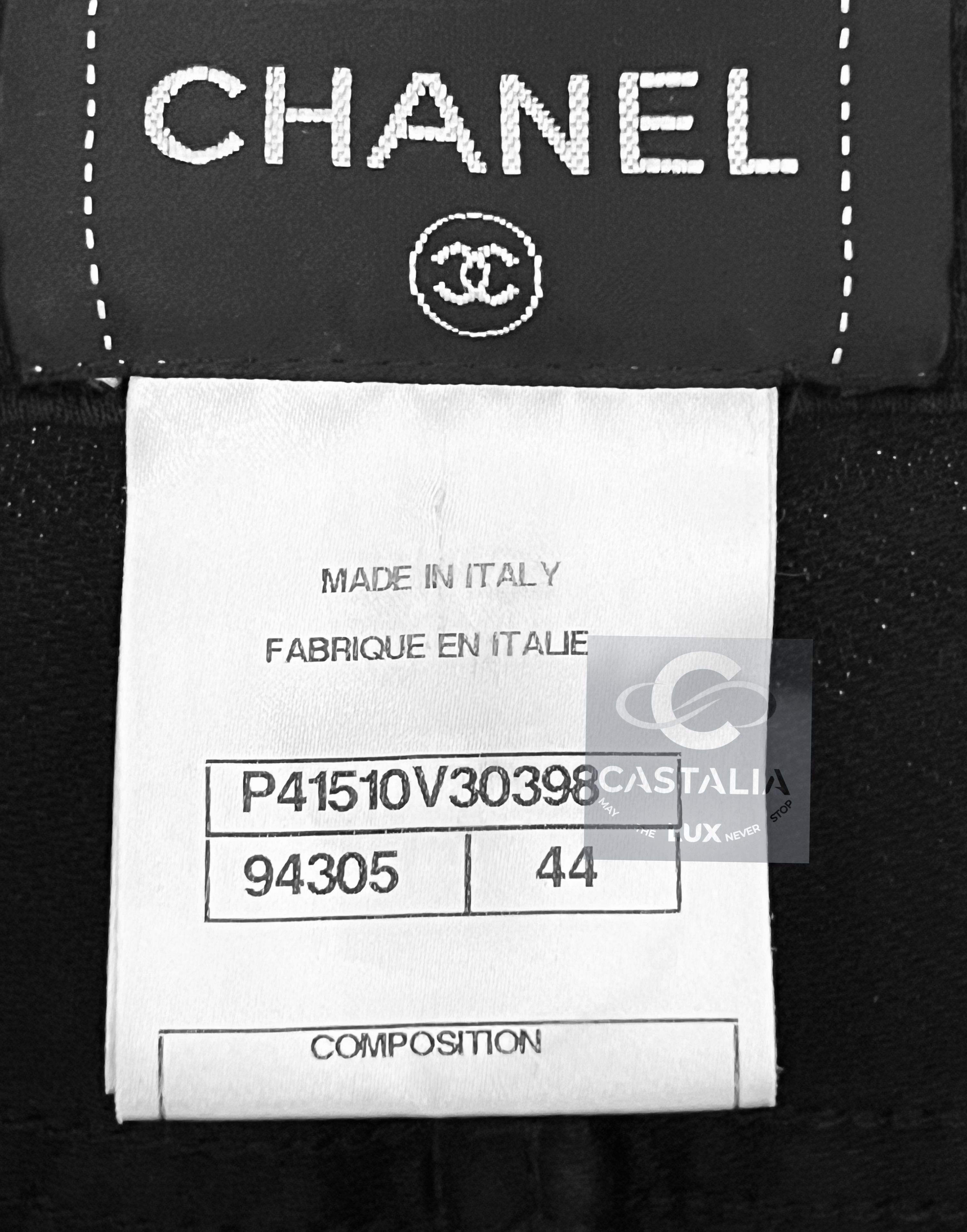 Chanel 3$ Runway Mosaic Leather Detail Trousers 44 FR 9