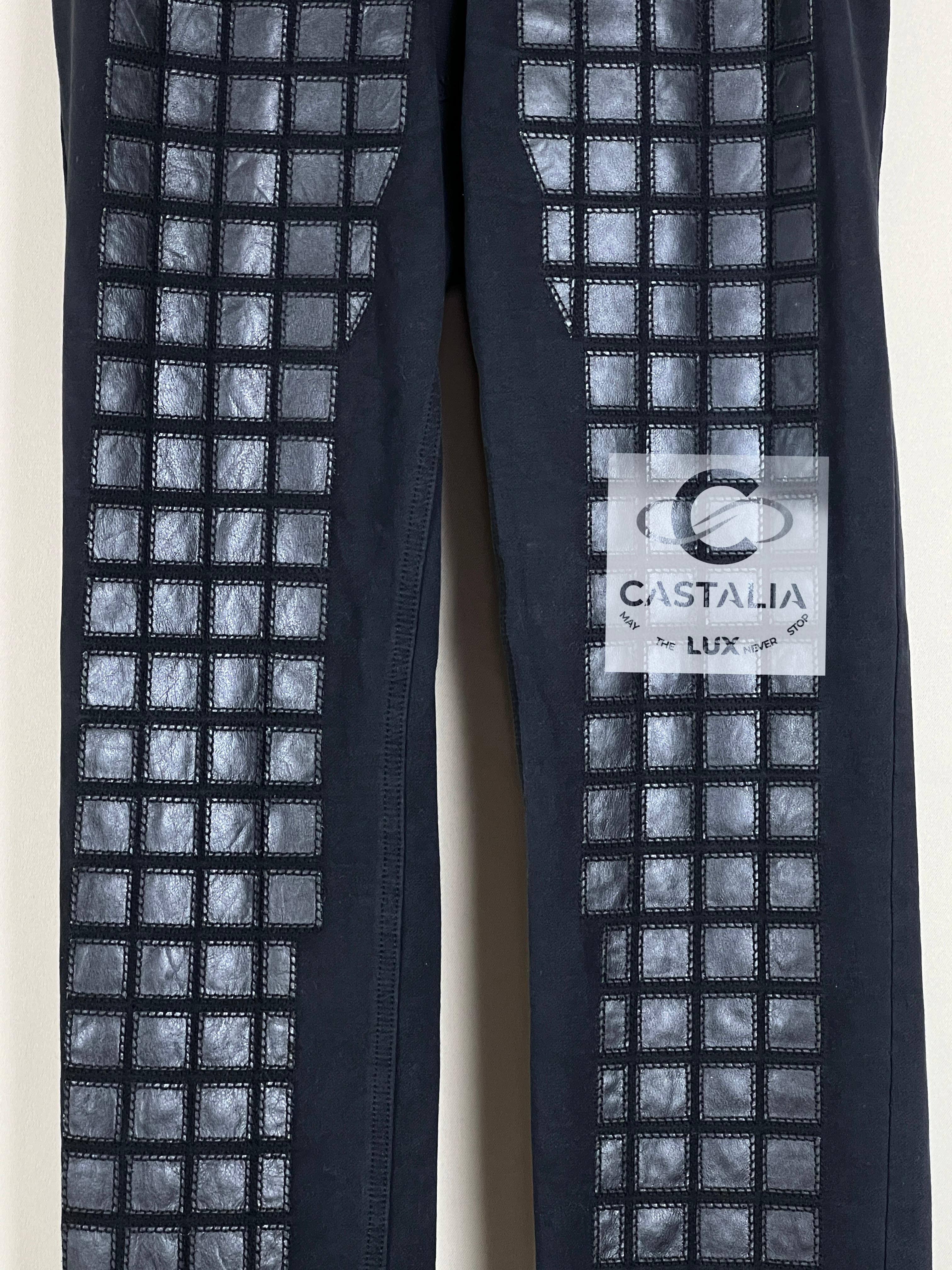 Chanel 3$ Runway Mosaic Leather Detail Trousers 44 FR 3