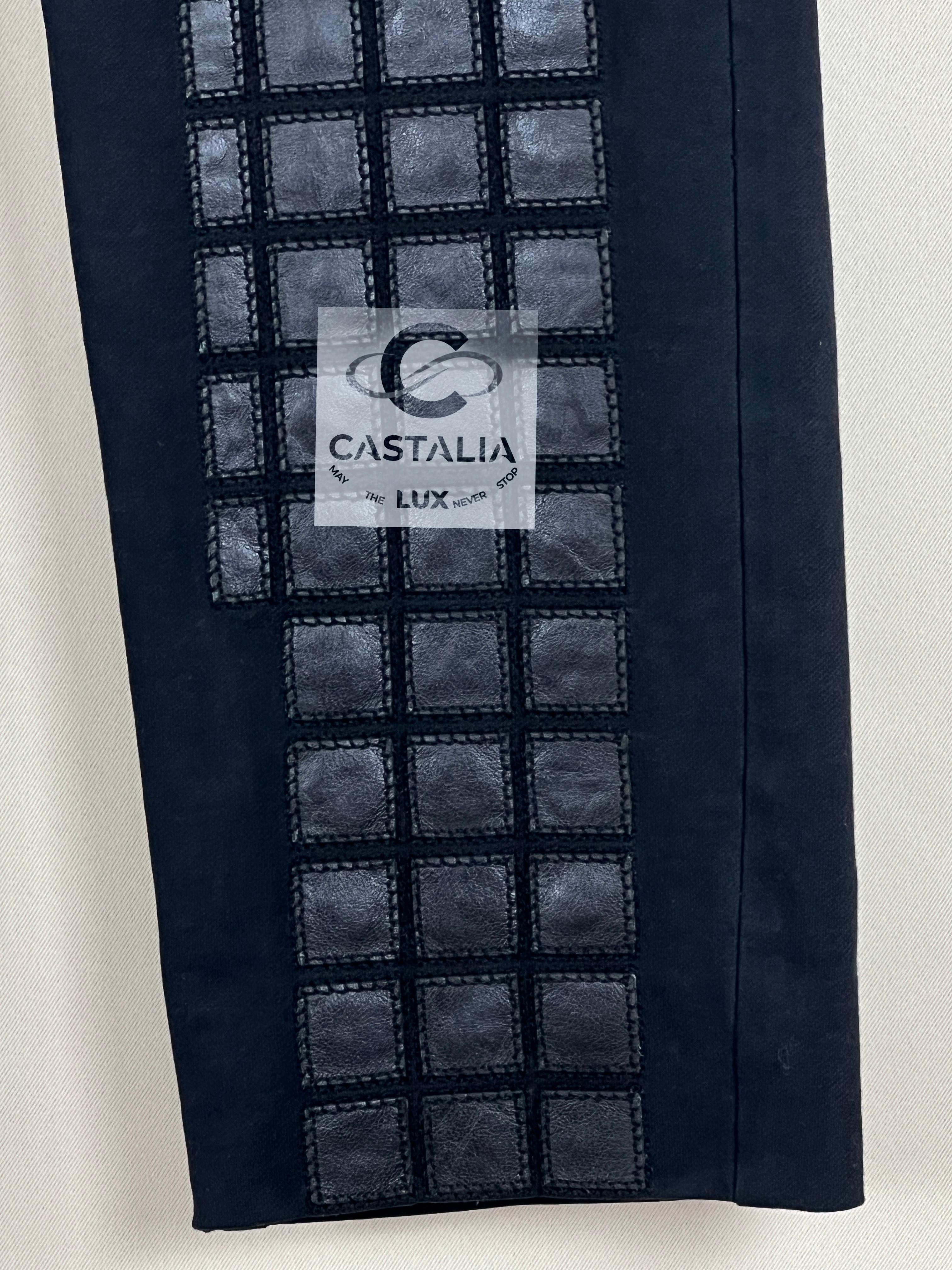 Chanel 3$ Runway Mosaic Leather Detail Trousers 44 FR 4