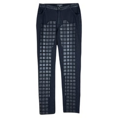 Chanel 3$ Runway Mosaic Leather Detail Trousers 44 FR