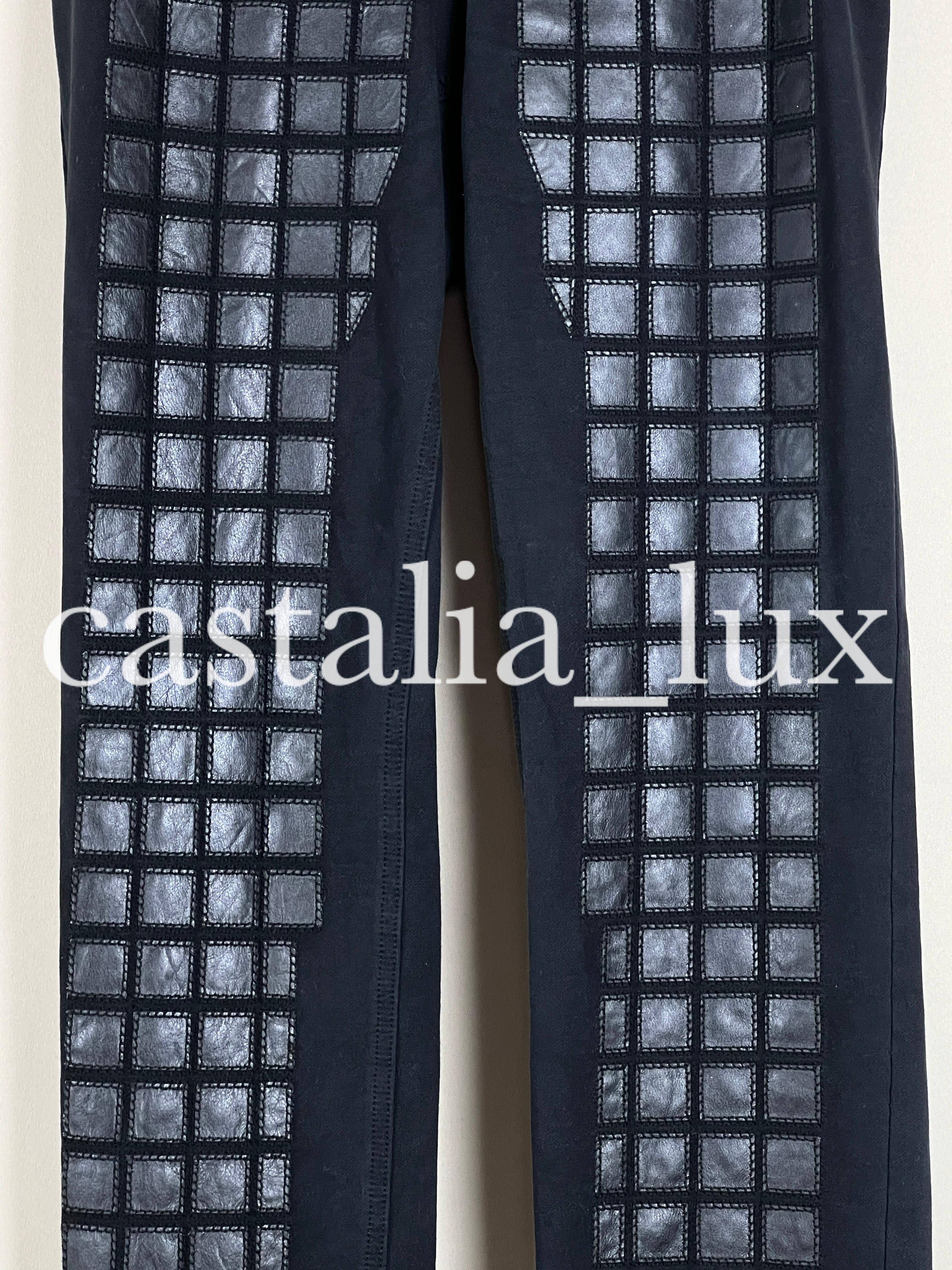 Chanel 3$ Runway Mosaic Leather Detail Trousers 5