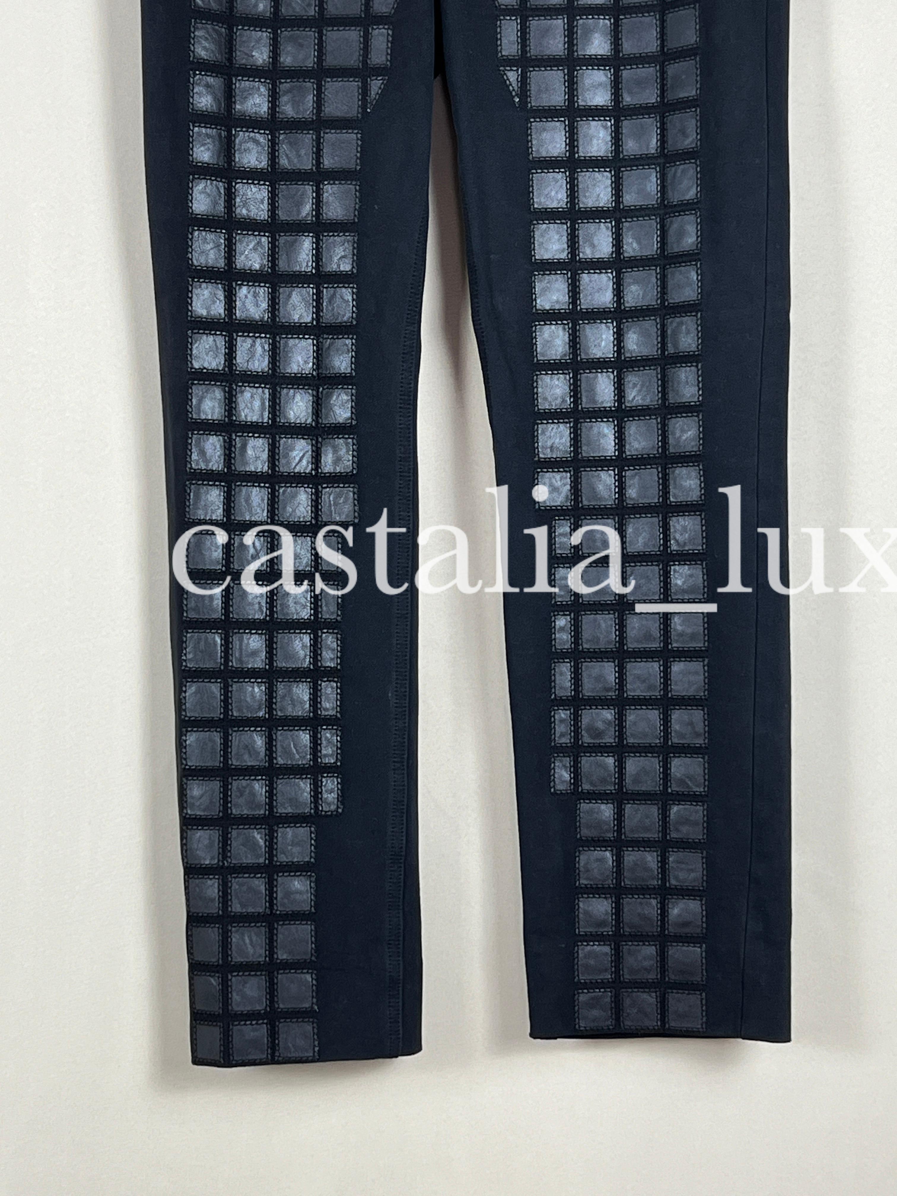 Chanel 3$ Runway Mosaic Leather Detail Trousers 1