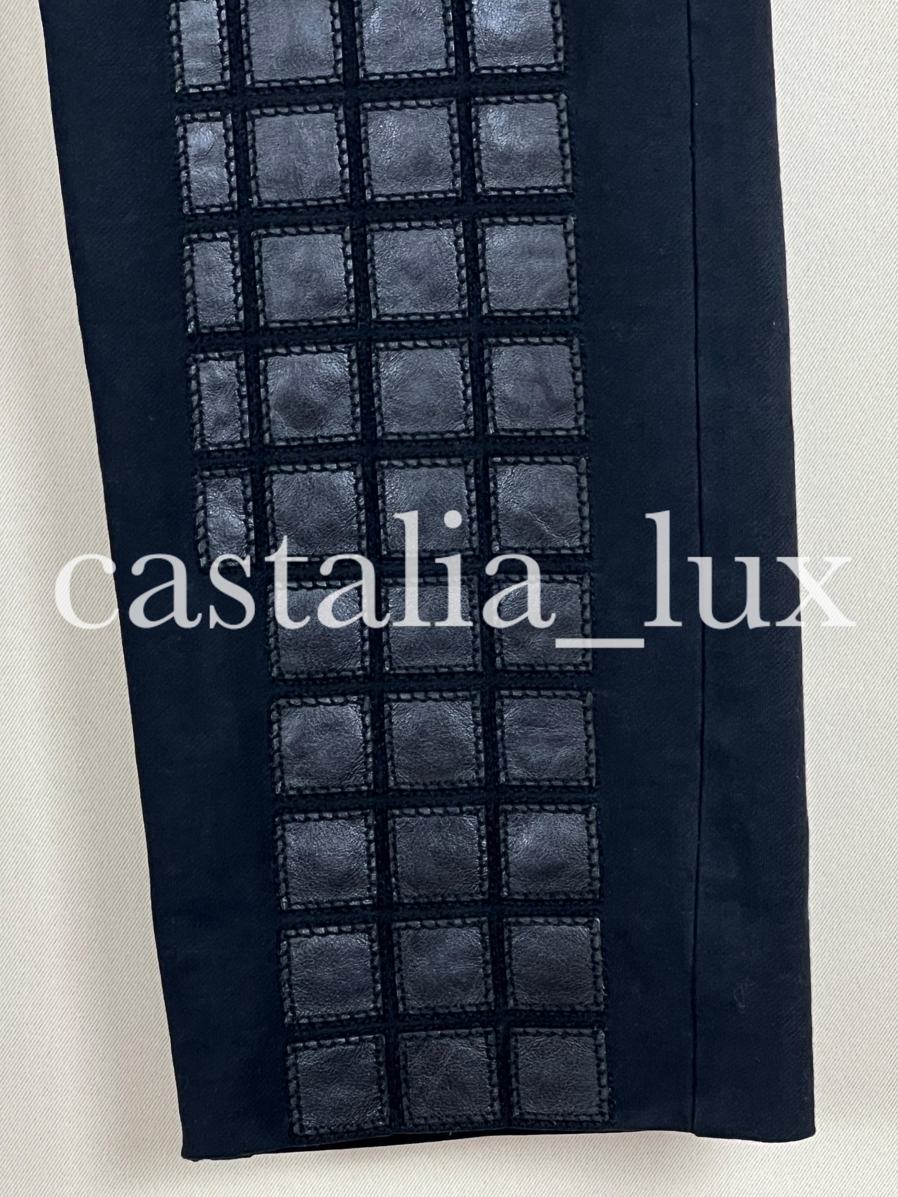 Chanel 3$ Runway Mosaic Leather Detail Trousers 2