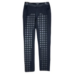 Chanel 3$ Runway Mosaic Leather Detail Trousers
