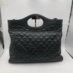 CHANEL 31 Large Shopping Tote Bag Black Quilted Crumpled Calfskin Gold HW